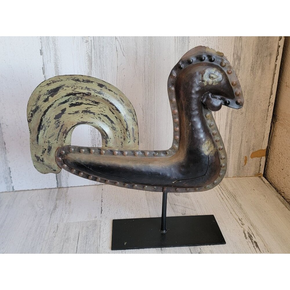 Rustic rooster metal cottage unique home decor art farm chicken‎ bird